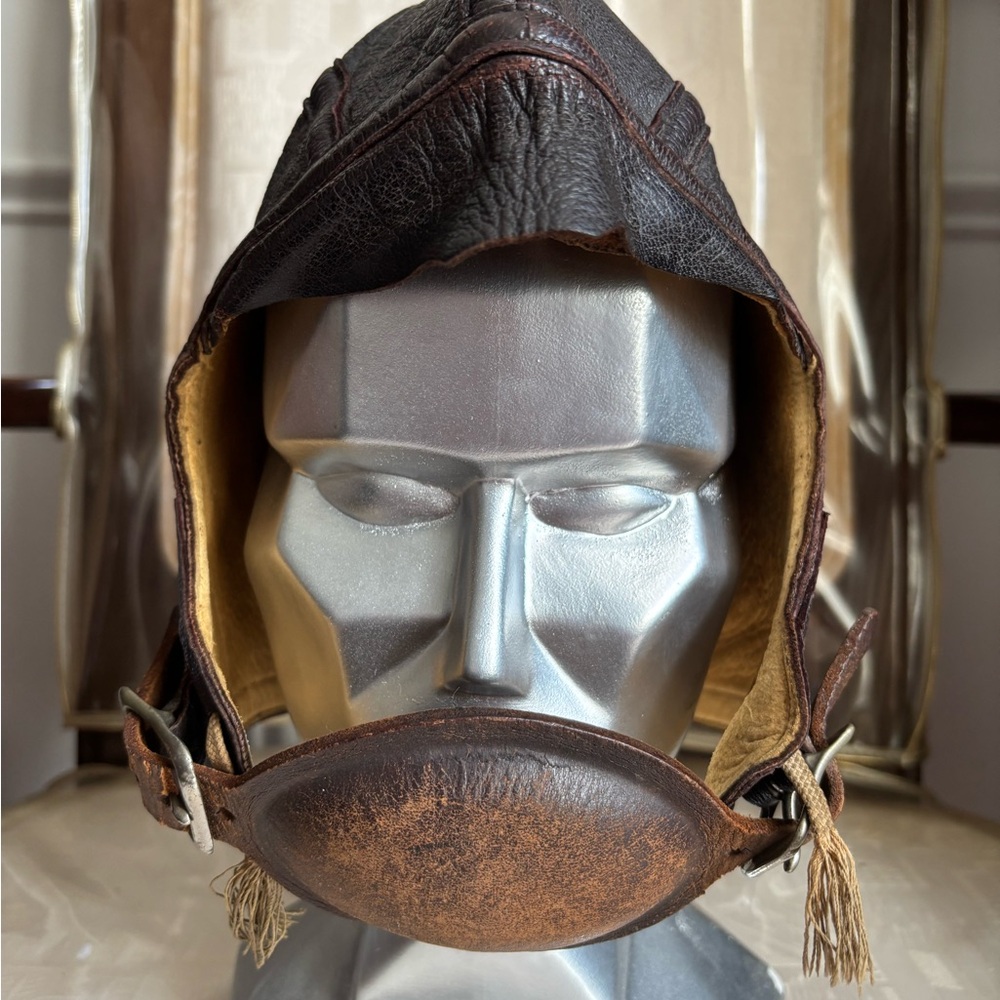 World War 2 US Navy Pilot Leather Flight Helmet Hat Cap NAF 1092 Slote & Klein - Picture 3 of 8